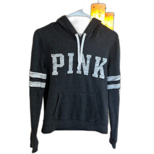 Victoria Secret PINK Black Marled Pullover Size 8